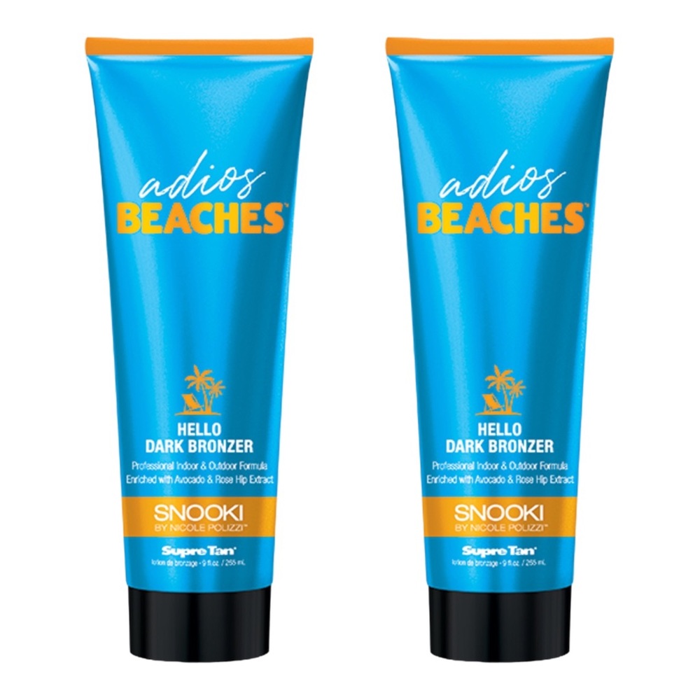 SNOOKI ADIOS BEACHES DARK BRONZER 9 OZ *LABEL DEFECT X2 - BRAND NEW